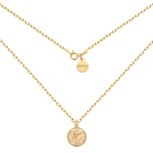 Złoty masywny łańcuszek z monetą : Długość - 45 cm SOTHO