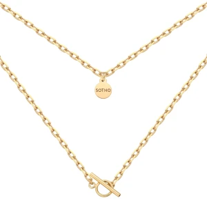 Złoty masywny łańcuszek z ozdobnym zapięciem : Długość - 40 cm SOTHO