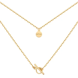 Złoty masywny łańcuszek z ozdobnym zapięciem : Długość - 50 cm SOTHO