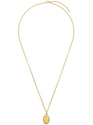Złoty Metalowy Naszyjnik z Kryształowym Amuletem Dolce & Gabbana
