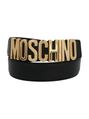 Złoty Metalowy Pasek z Logo Moschino