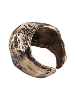 Złoty Metalowy Pierścień Elegancki Styl Axum