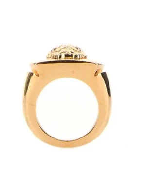 Złoty metalowy pierścień Meduzy Versace