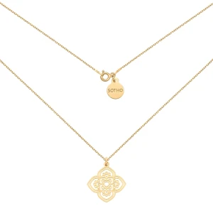 Złoty naszyjnik z dużą rozetą : Długość - 50 cm SOTHO