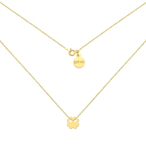 Złoty naszyjnik z koniczynką : Długość - 60 cm SOTHO