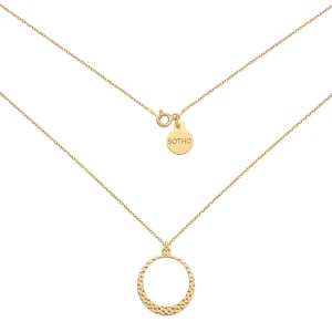 Złoty naszyjnik z młotkowaną obręczą : Długość - 70cm SOTHO