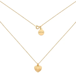 Złoty naszyjnik z sercem : Długość - 60cm SOTHO