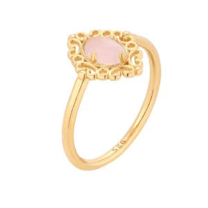 Złoty pierścionek z kwarcem : pierścionki - 17 SOTHO