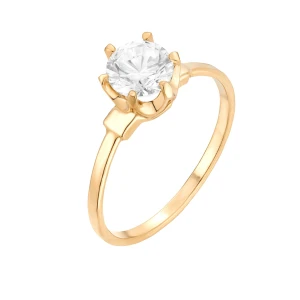 Złoty pierścionek z małą cyrkonią : pierścionki - 16 SOTHO