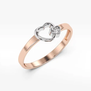 Złoty pierścionek z motywem serca i diamentem Filipowicz