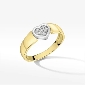 Złoty pierścionek z motywem serca i diamentem Filipowicz