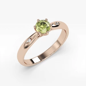 Złoty pierścionek z oliwinem Filipowicz