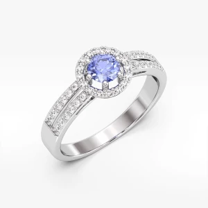 Złoty pierścionek z tanzanitem i diamentami Filipowicz