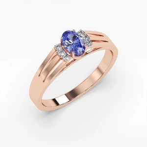 Złoty pierścionek zaręczynowy ze tanzanitem Filipowicz