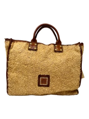 Złoty połysk torba na zakupy beżowa Campomaggi