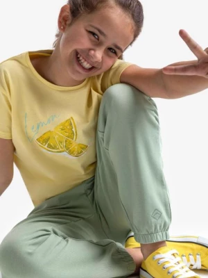 Żółta bluzka dziewczęca z limonką T-LEMON JUNIOR Volcano