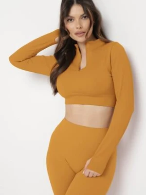 Żółta Bluzka Zapinana na Suwak z Wycięciem przy Ściągaczu Aisllain elsa.m by may