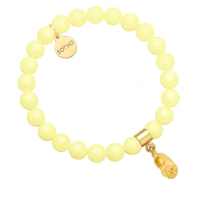 Żółta bransoletka z pereł SWAROVSKI® CRYSTAL ze złotym dziewczęcym bucikiem SOTHO