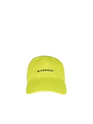 Żółta czapka z poliamidu z czarnym logo Givenchy
