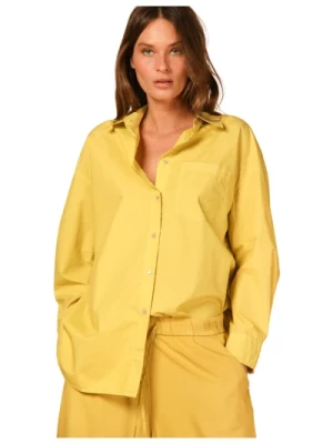 Żółta Koszula z Długim Rękawem Popeline Lauren Mason's