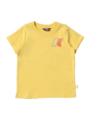 Żółta Koszulka Dziecięca z Nadrukiem Logo K-Way
