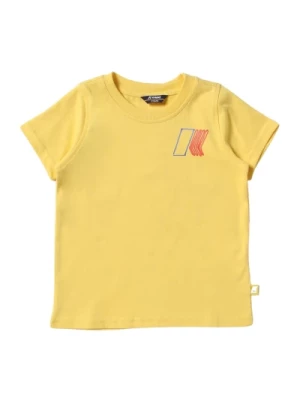 Żółta Koszulka Dziecięca z Nadrukiem Logo K-Way