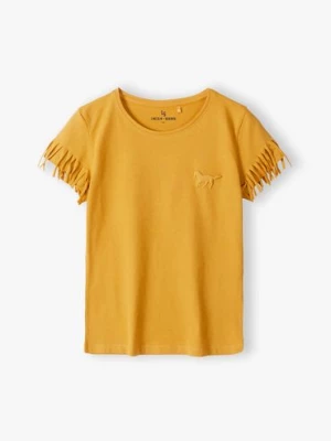 Żółta koszulka dziewczęca z frędzlami przy rękawach Lincoln & Sharks by 5.10.15.
