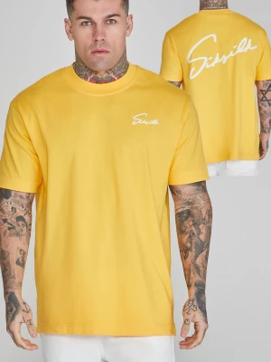 Żółta koszulka męska z nadrukiem logo SikSilk