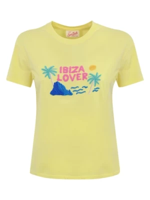 Żółta koszulka z haftem Ibizia Lover MC2 Saint Barth