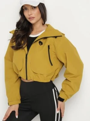 Żółta Kurtka Oversize z Nieodpinanym Kapturem i Kieszeniami Firlio ann gissy