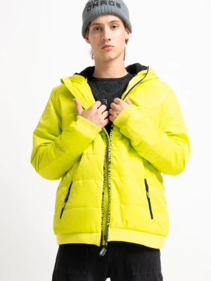 Żółta ocieplana kurtka z kapturem Reporter