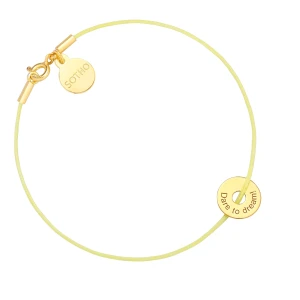 Żółta pastelowa sznurkowa bransoletka z karmą Dare to dream! SOTHO