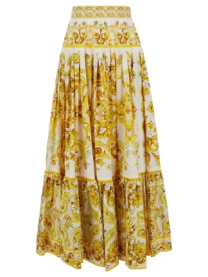 Żółta Spódnica Maiolica Długa Dolce & Gabbana