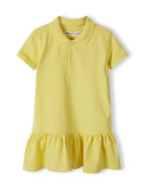 Żółta sukienka polo z krókim rękawem dla dziewczynki Minoti