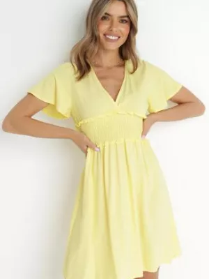 Żółta Sukienka z Wiskozy Gulpari