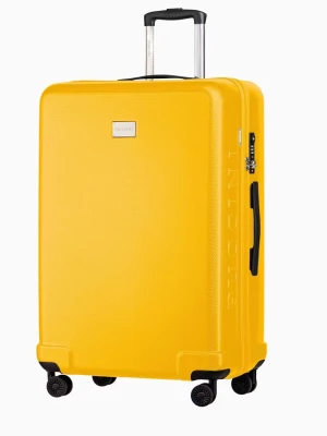 Żółta twarda walizka duża o strukturze plastra miodu Puccini