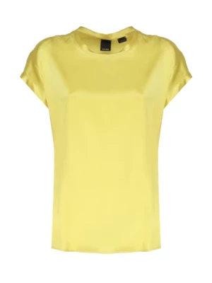 Żółte Jedwabne T-shirty i Pola Pinko
