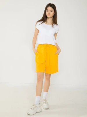 Żółte krótkie dresowe spodenki Reporter