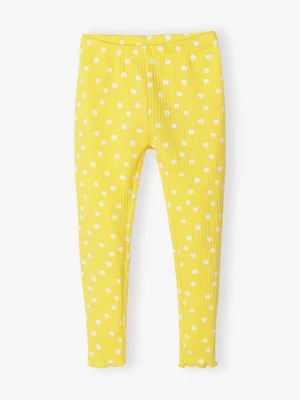 Żółte legginsy dla dziewczynki w drobne kwiaty 5.10.15.
