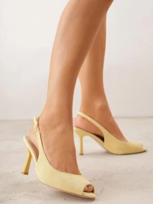 Żółte Sandały na Szpilce z Odkrytą Piętą i Palcami Zitena