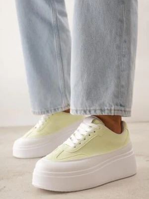 Żółte Sneakersy VICES na Platformie w Stylu lat 90. Donah