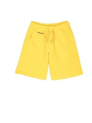 Żółte spodenki sportowe z nadrukiem logo - Odzież dziecięca Dsquared2