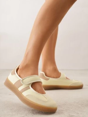 Żółte Tenisówki Sneakeriny z Paskiem na Rzep Pirel