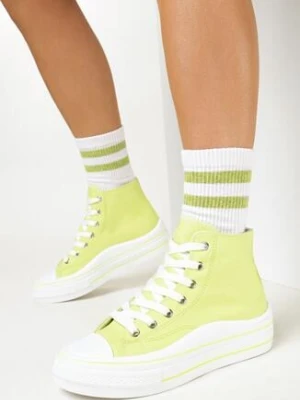 Żółte Trampki za Kostkę na Platformie Shuze