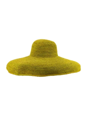Żółty kapelusz letni z szerokim rondem Ibeliv