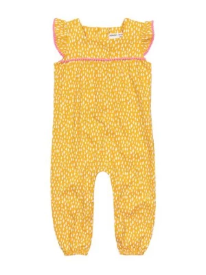 Żółty kombinezon niemowlęcy z pomponami z bawełny Minoti