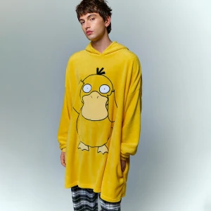 Żółty polarowy bluzokoc z haftem Psyducka House