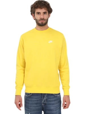 Żółty Sweter z Kapturem z Ikonicznym Logo Nike