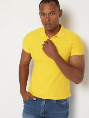 Żółty T-shirt Polo z Bawełną Fodelira
