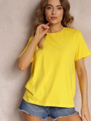 Żółty T-shirt z Krótkim Rękawem i Okrągłym Dekoltem Volksa glo-story